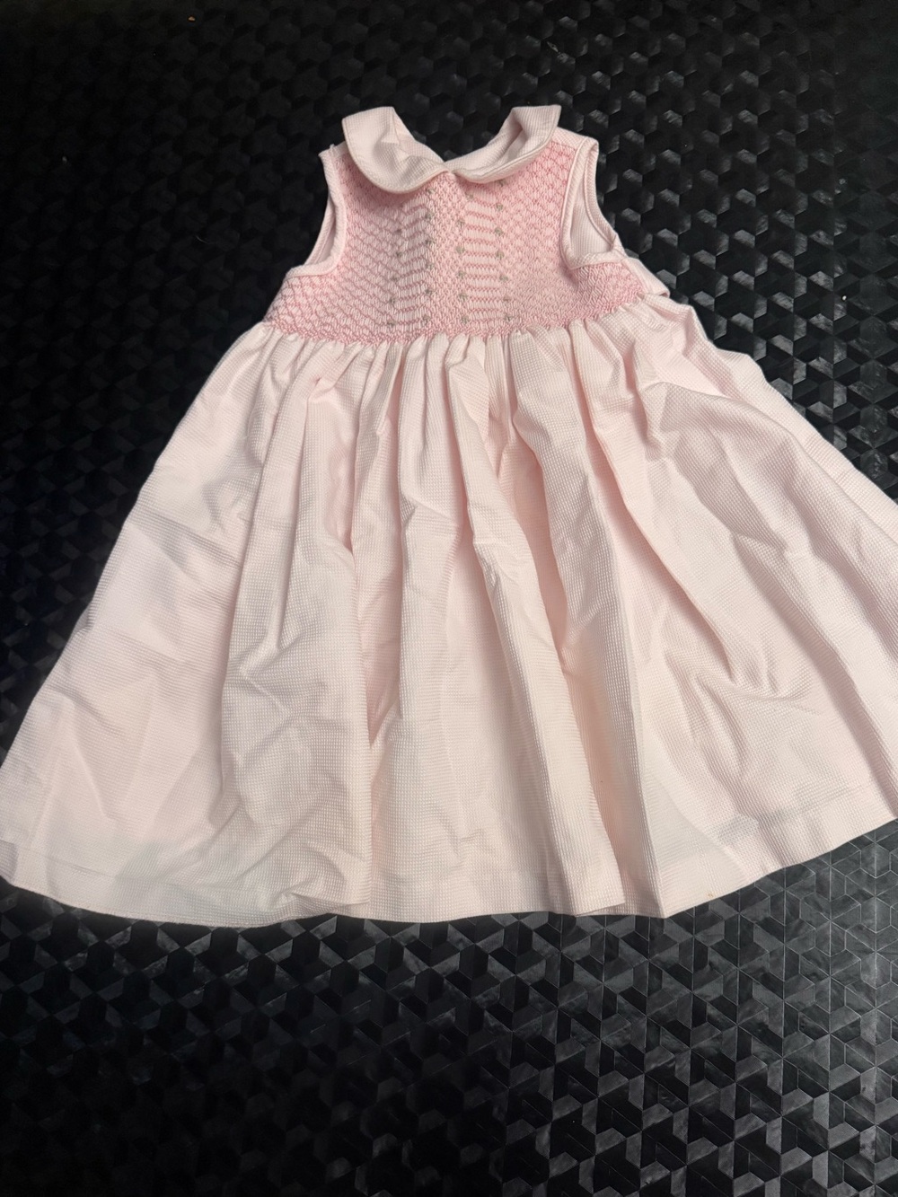 {LULI & ME} Vintage Classic Pink Smocked Collar Kids Dress